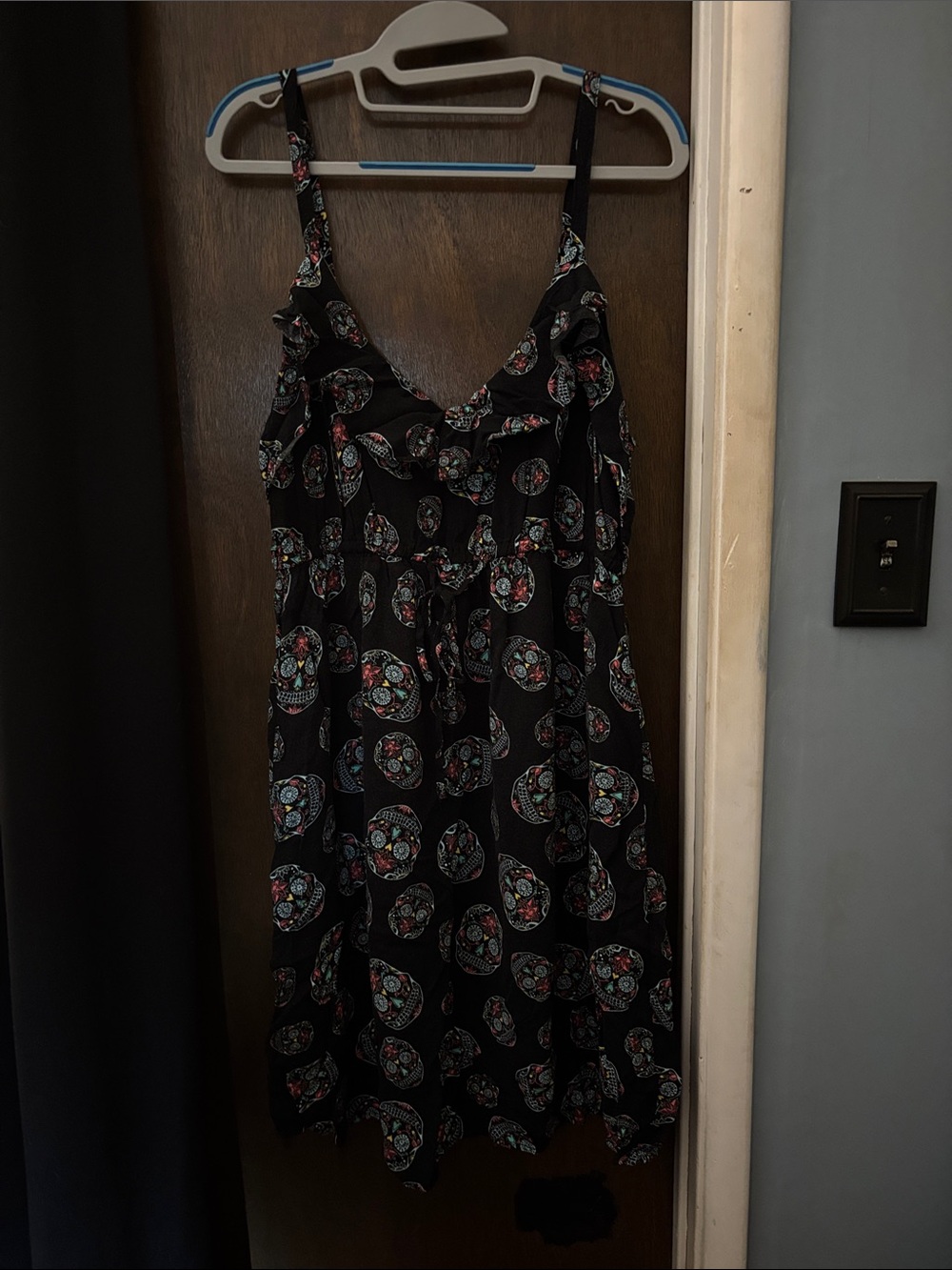 torrid Black Mini Dress with Colorful Sugar Skull Print